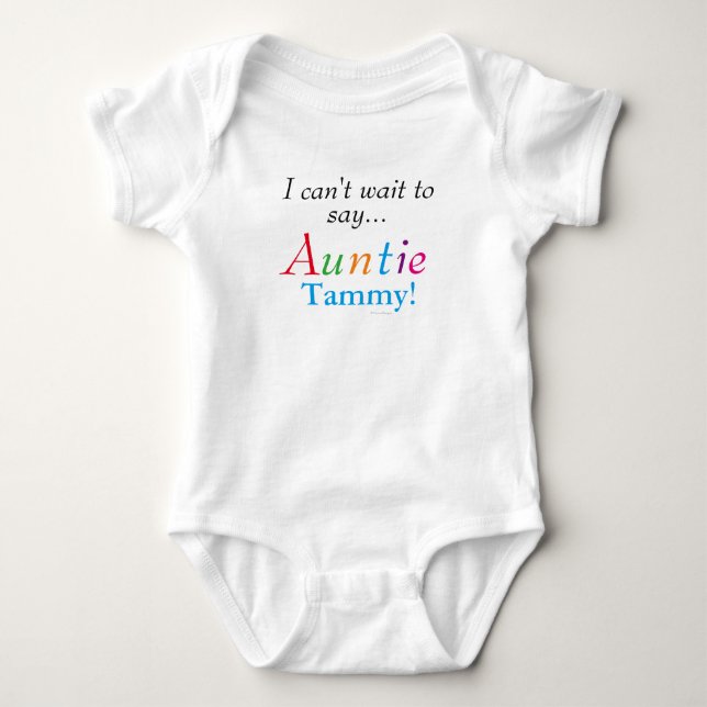 Body Baby Tante Nom personnalisé Fun Infant Chemise (Devant)