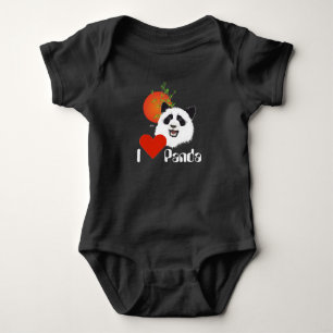 Body Babybody mit groem Panda Baby Strampler