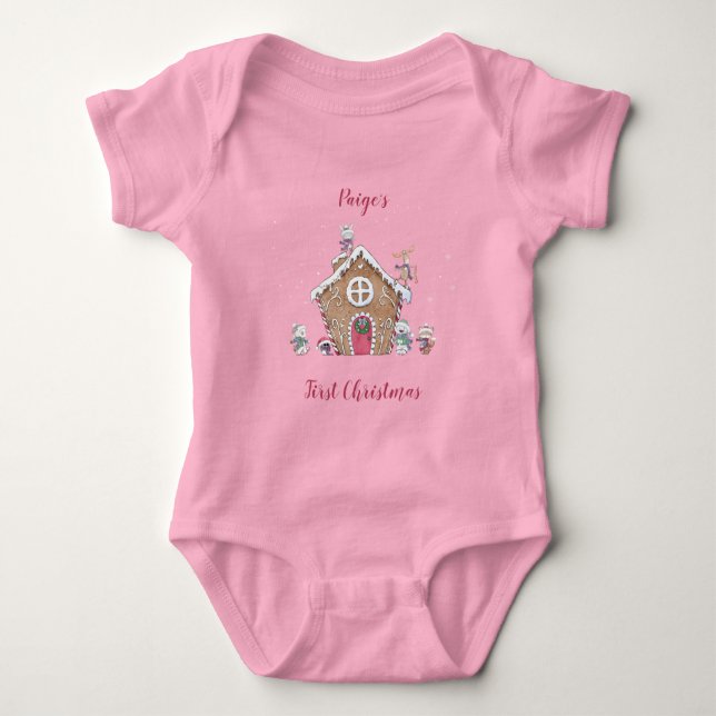Body Baby's 1st Christmas Gingerbread Maison Patins sur (Devant)