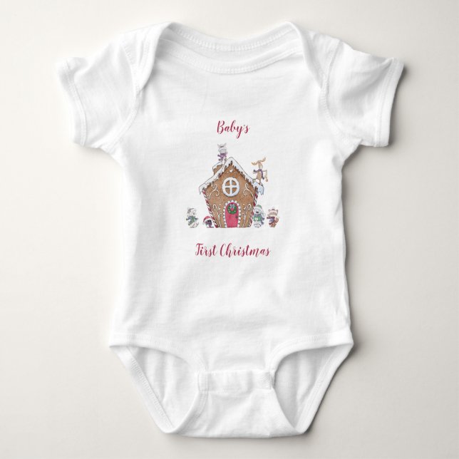 Body Baby's 1st Christmas Gingerbread Maison Patins sur (Devant)
