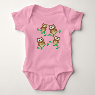 Body babysuit de hibou de dessin animé