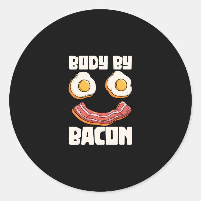 Body Bacon Grillen Grill Barbecue Schweinefleisch Runder Aufkleber (Vorderseite)
