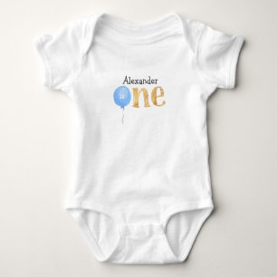 Body Balcon bleu 1er Anniversaire Bébé Bodysuit