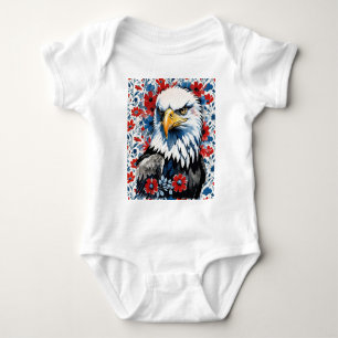 Body Bald Eagle Rouge Blanc et Bleu Floral USA