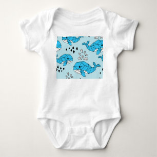 Body Baleine géométrique : Motif mignon sans couture