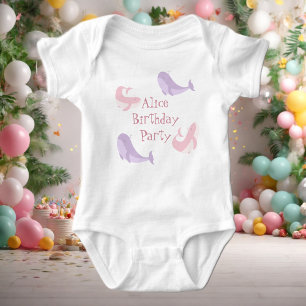 Body Baleine lilas pastel océan poisson fête d'annivers