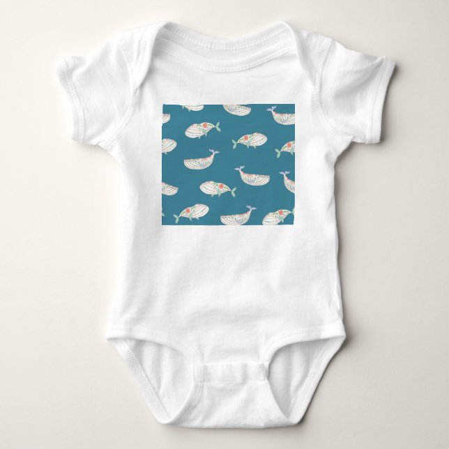 Body Baleine scandinave, animaux de mer motif (Devant)