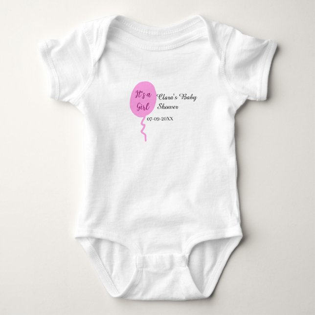 Body Ballon rose c'est une fille baby shower ajouter no (Devant)