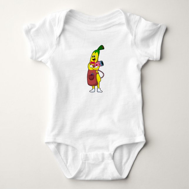 Body Banana en coiffeur avec sèche-cheveux (Devant)