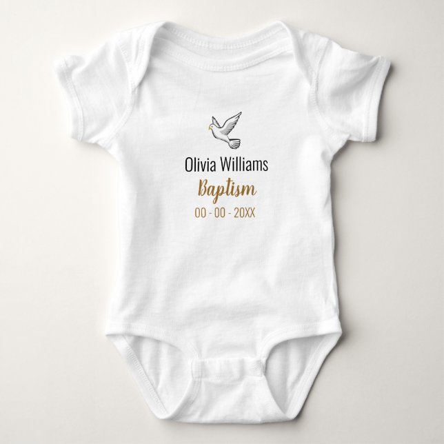Body Baptême avec Dove Keepsaké Baby Bodysuit (Devant)
