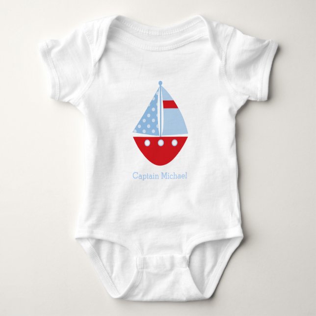 Body Bateau à voile rouge et bleu (Devant)