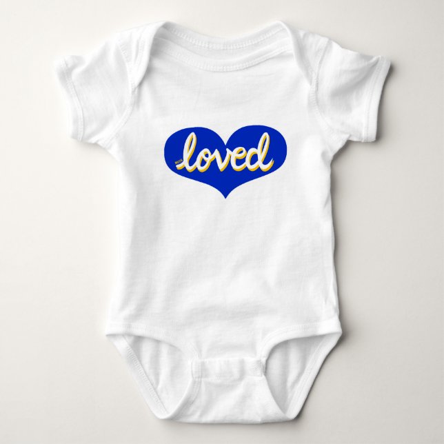 Body BEAUCOUP AIMÉ - coeur d'amour bleu - Bébé garçon/f (Devant)