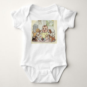 Body "Bébé adorable et Chiens Cartoon Baby