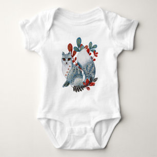 Body Bébé affiche baby shower rouge et bleu avec des an