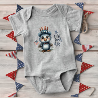 Body Bébé Aigle Mignon Quatre Juillet