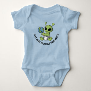 Body bébé Alien tenant un hochet