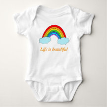Body bébé arc-en-ciel personnalisé | Nom personnal