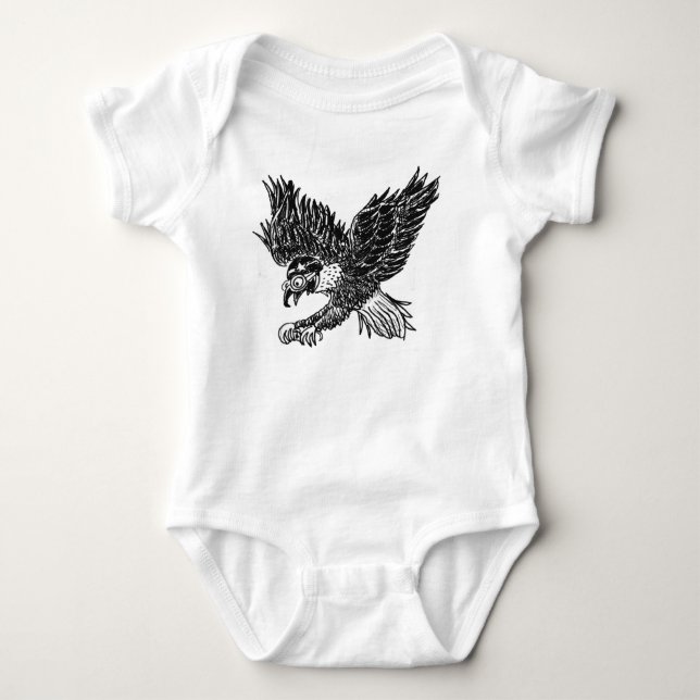 Body bébé avec aigle et futur snowboardeur (Devant)