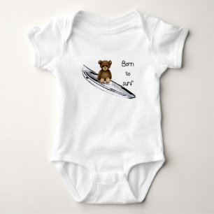 Body bébé blanc "Born to surf" avec nounours