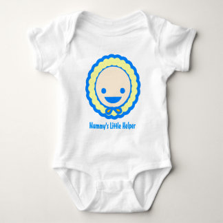 Body Bébé bleu et jaune mignon dans un tee - shirt capo