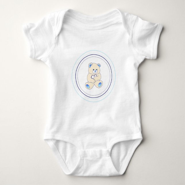 Body Bébé bleu Teddy (Devant)