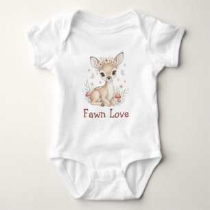 Body bébé cadeau Baby Shower Fille Cerf Bois Rose