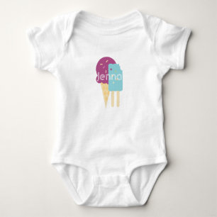 Body Bébé cône de glace personnalisé nom personnalisé