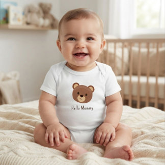 Body bébé 'Cute Bear Hello Mommy'