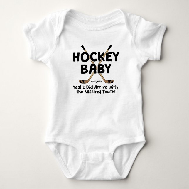Body Bébé de hockey amusant les dents manquantes bébé (Devant)