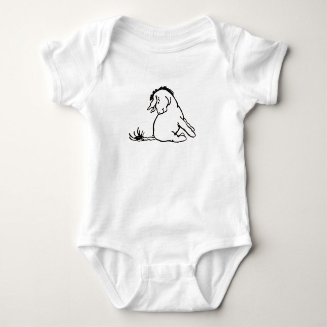 Body bébé Eeyore regardant sa queue  (Devant)
