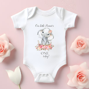 Body Bébé Eléphant Personnalisé Âge Anniversaire Fille