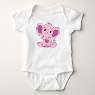 Body Bébé, Eléphant, Rose, Costume bébé, DAM Creative,