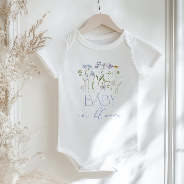 Body Bébé en fleurs bleu fleurs sauvages floral (Créateur téléchargé)
