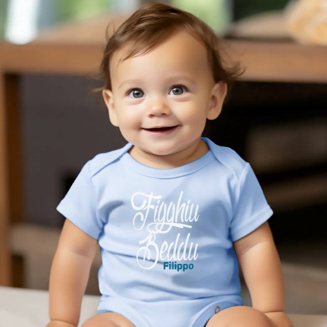 Body bébé Figghiu Beddu (Figghiu Beddu (Sicilian for handsome son) Baby Bodysuit Sicily heritage)
