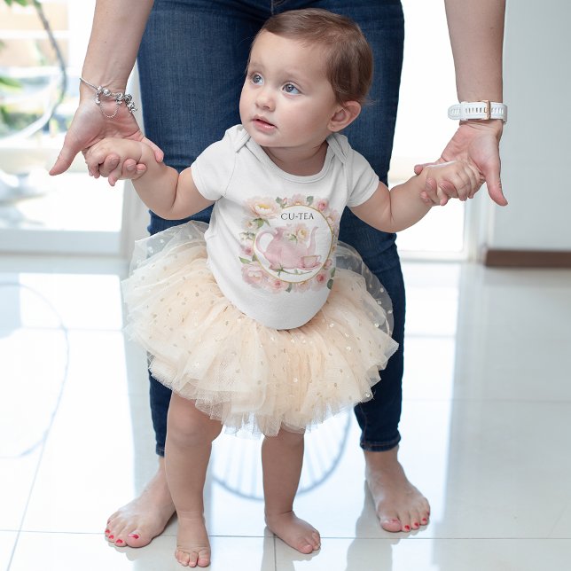 Body bébé fille Cu-Tea Pink Teapot (Cu-tea Tea Party Baby Outfit)