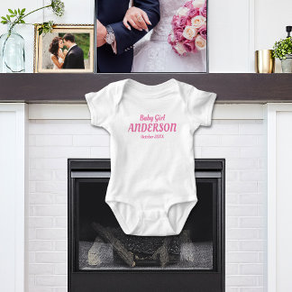 Body Bébé fille Faire-part de naissance - Nom, Mois, An