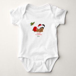 Body Bébé Fille Premier Noël Chapeau Rouge de Père Noël