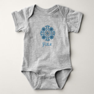 Body bébé garçon personnalisé motif tulipe folklor