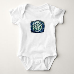 Body Bébé Jersey Bodysuit Blanc mandala bleu arrière - 