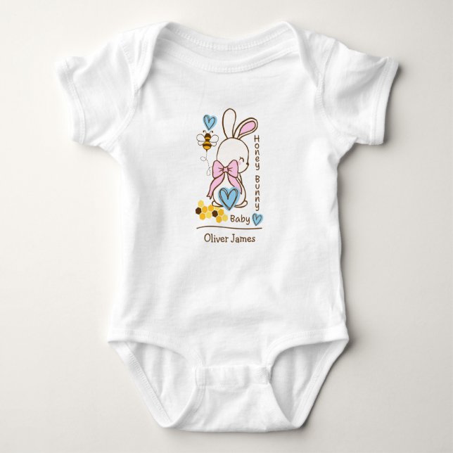 Body Bébé Lapin Chéri – Combinaison Bébé Sur-Mesure (Devant)