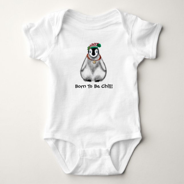 Body bébé manchot de Noël (Devant)