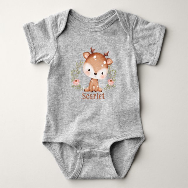 Body Bébé mignon Cerf premier anniversaire I Baby showe (Devant)