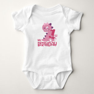 Body Bébé mignon Dinosaures 1er anniversaire 