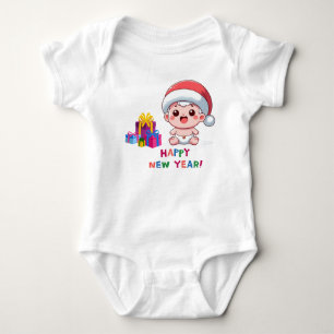 Body Bébé mignon en bodysuit avec chapeau de Père Noël