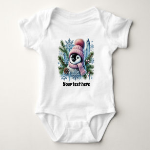 Body Bébé mignon fille Pingouin d'hiver