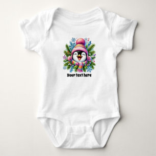Body Bébé mignon fille Pingouin d'hiver