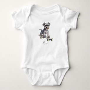 Body bébé miniature schnauzer aquarelle
