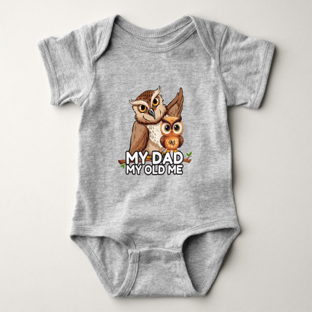 Body Bébé : Mon Papa Mon Ancien Moi (gris) (Devant)