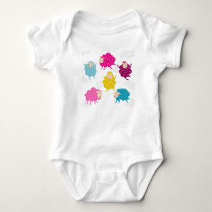 Body bébé mouton heureux coloré