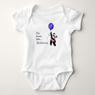 Body Bébé Panda Mignon Adorable avec Ballon Bleu